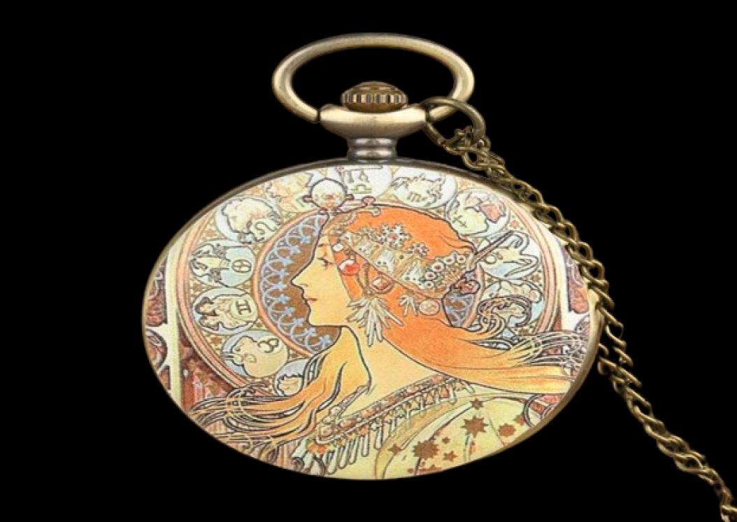 Elegant Beauty Lady Design Pocket Watch Vine Classic Women Girl Analog Quartz Watches Necklace Pendant Chain Clock Gifts4906956