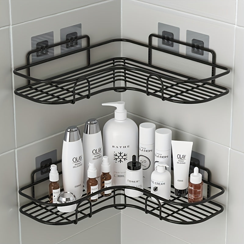 TEMU No Punch Corner Storage Rack, Bathroom Rack, Wall Mounted Toilet Locker, Bathroom Shampoo Lotion Cosmetic Storage Rack, Bathroom Accessories