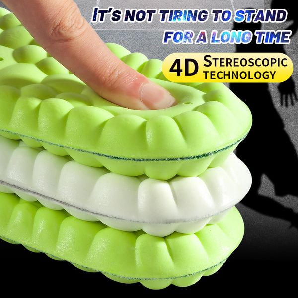 Shoe Parts Accessories 4D Latex Sport Insoles Super Soft High Elasticity Pads Anti pain Deodorant Cushion Arch Support Running Foot Insole 2