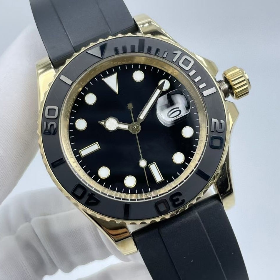 Watch designer Diving watch 40mm Rubber Strap Rose gold Automatic Movement nical Stainless Steel Mens Watches Master Male Wristwatch