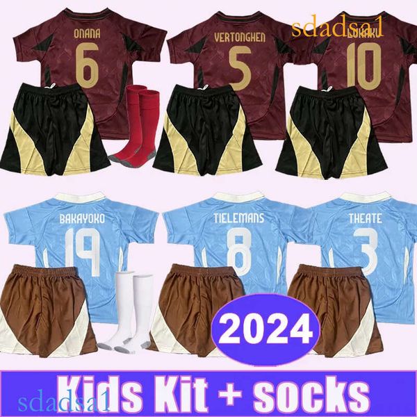 2024 LUKAKU Kids kit Soccer Jerseys LUKEBAKIO ONANA VERTONGHEN THEATE TIELEMANS BAKAYOKO Home Away Football Shirts Short Sleeve Uniforms