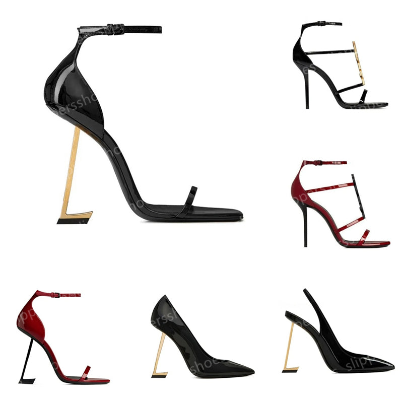 Designer Women Sandals High heels Luxurvs Paris Dress classics 10cm8cm Heels Black Gold wedding shoes