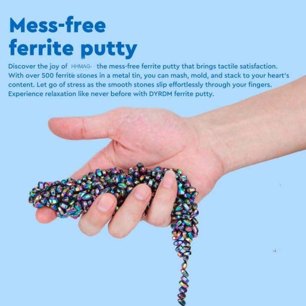 Ferrite Putty Colorful Over 500 Weak Magnetic Ferrite Stones Satisfying Magnet Rocks Desk Toys for Office and Fidget Toys