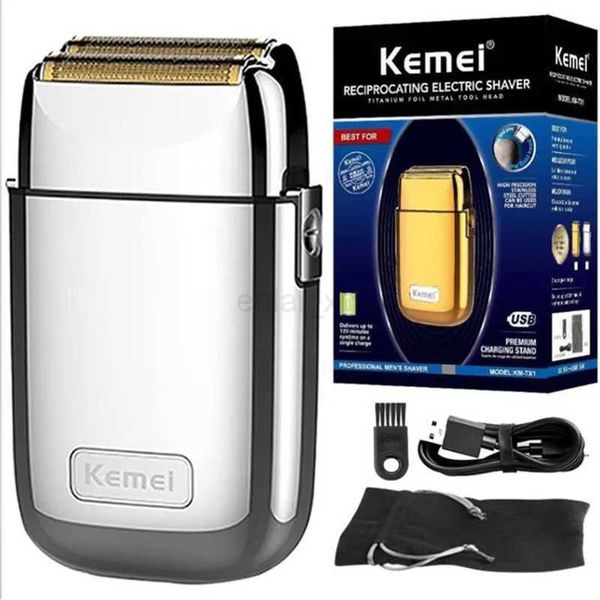 Kemei Tx1 Rechargeable Metal Housing Pro Electric Shaver For Men Hair Beard Electric Razor Bald Shaving Machine Finishing FadeY240729