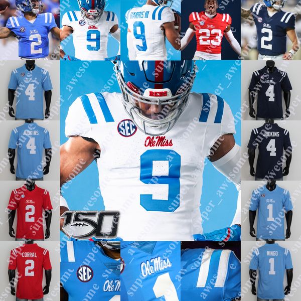 Official Ole Miss Rebels Football Jersey 2 Jaxson Dart 9 Tre Harris III Juice Wells Logan Diggs Ayden Williams Ulysses Bentley IV Walter Nol