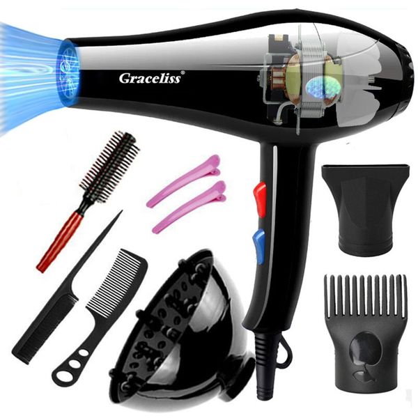 Other Massage Items With 7 Gifts 2100W Professional Powerful Hair Dryer Fast Heating And Cold Adjustment Ionic Air Blow For Salon Use 230906