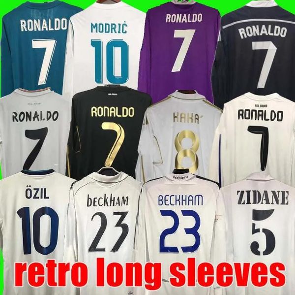 Real Madrid Retro Soccer Jerseys long sleeve Football t shirts GUTI Ramos SEEDORF CARLOS 13 14 15 16 17 18 RONALDO ZIDANE RAUL 00 01 02 03 0