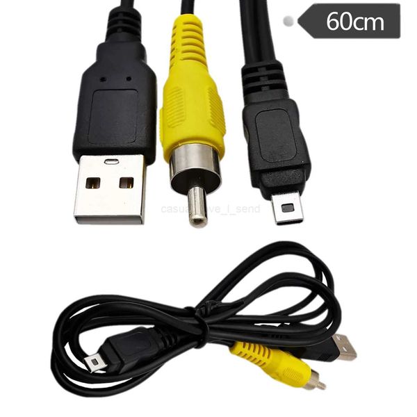 DV Mini Camera Data Cable Charging 2 in 1 Sports Camera Transimission Cable USB Data Line Sport Cam Action Camera Leads AV CableCL240719