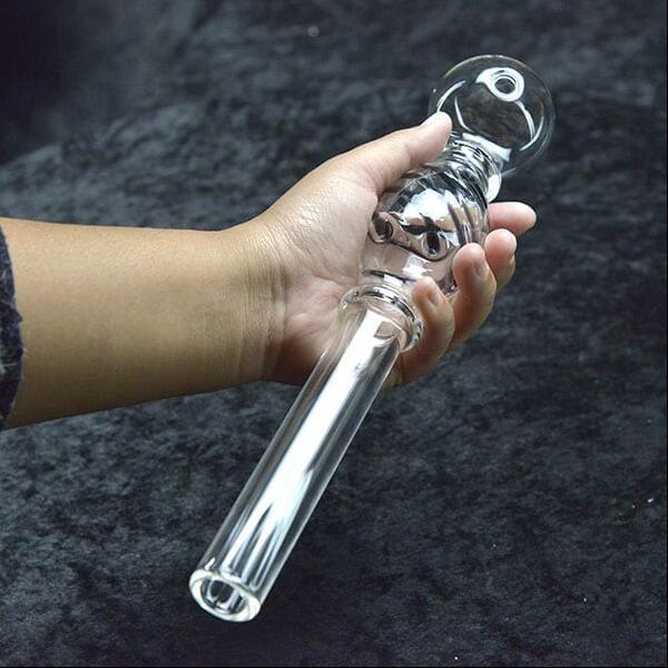Jumbo Dual Bubbles Glass Oil Burner Pipe Smoking Pipe 11 inch Big Size With a fantastic Capacity Thick Glass Pipe
