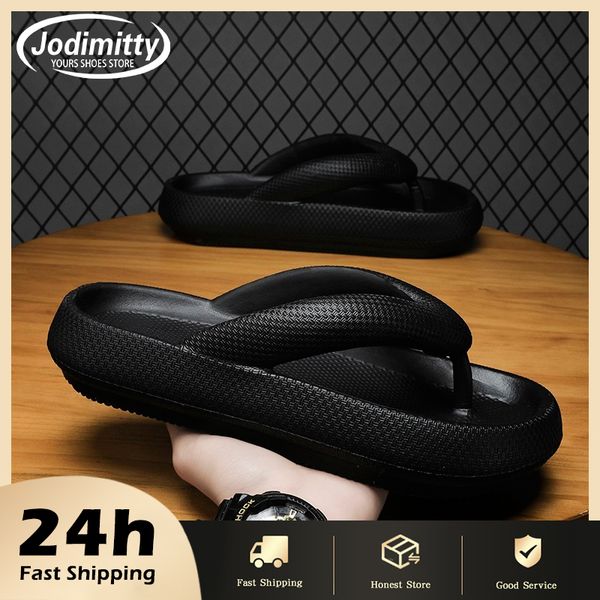 Jodimitty Soft Sole Platform Flip Flops Women 2024 Summer Beach Non Slip Men Slippers Coulple Thick Sole Bathroom Slides Sandals