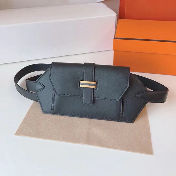 Luxurys Classic designer waistbag womens belt bag Fashion Gold Silver Steel buckle Brown black belt bag Top Genuine Leather width 2.5cm bag