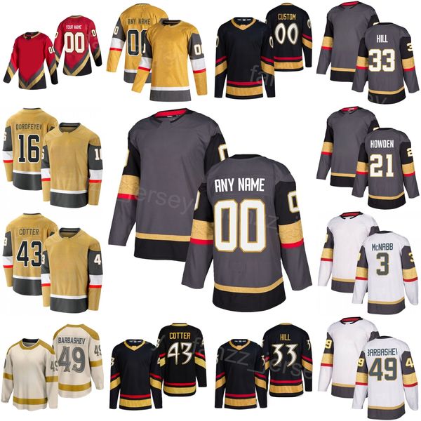 Team Hockey 43 Paul Cotter Jersey Kids Men Women 49 Ivan Barbashev 21 Brett Howden 16 Pavel Dorofeyev 33 Adin Hill 36 Logan Thompson 3 Brayd