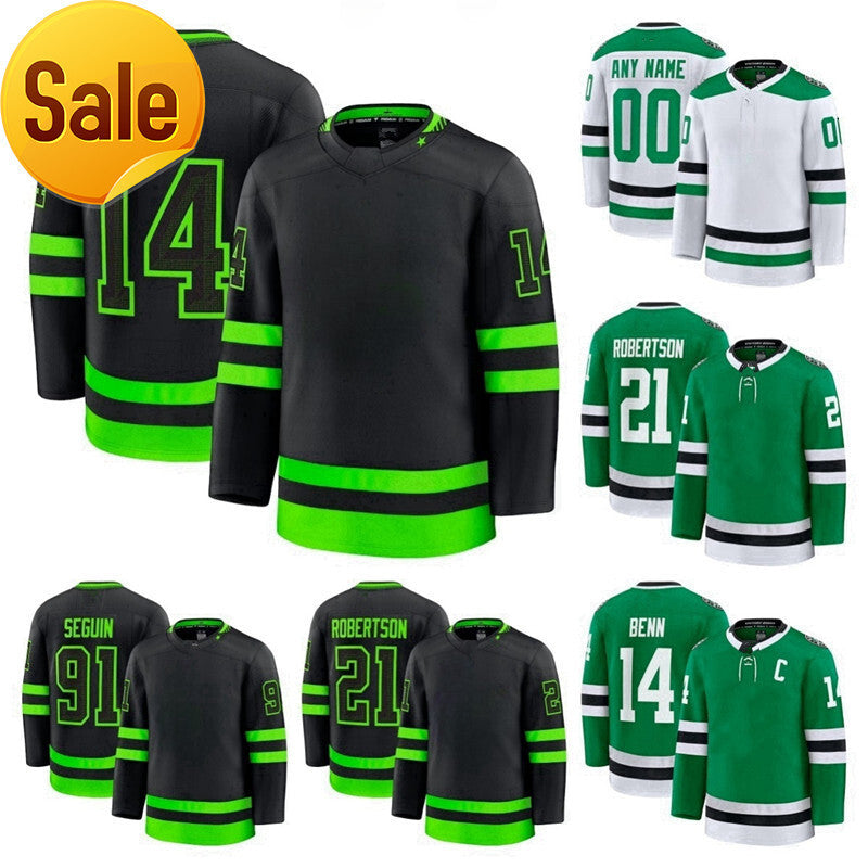 2025 Hockey Jersey Tyler Seguin Jake Oettinger Tyler Seguin Wyatt Johnston Jason Robertson Mason Marchment Joe Pavelski Alternate Custom
