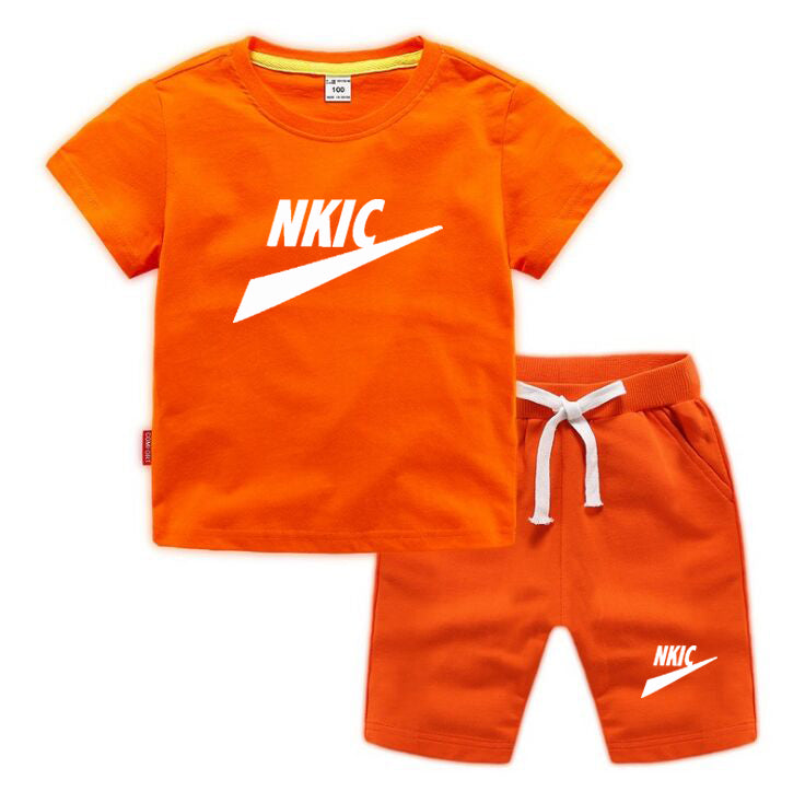 Clothing Sets New Summer Casual Short Sleeve Shorts Clothing For Toddler Boys Suit Fashion Infant Girl Clothes Kids Costume Brand LOGO Print