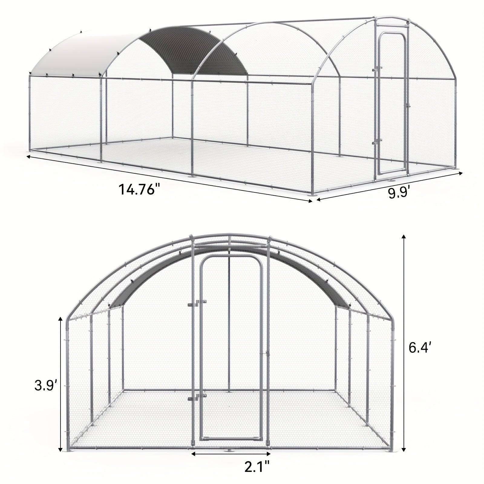 TEMU Chicken Coop Metal Large For Yard Chicken Pen Outdoor Heavy Duty Poultry Cage With Waterproof And Anti-ultraviolet Cover For Outdoor Farm Use