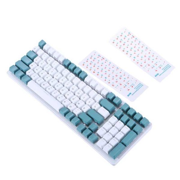 3PCS Ukrainian Keyboard Stickers Ukraine Black - Transparent Background with White-Color Lettering for Computer Keyboard KeysCL240709