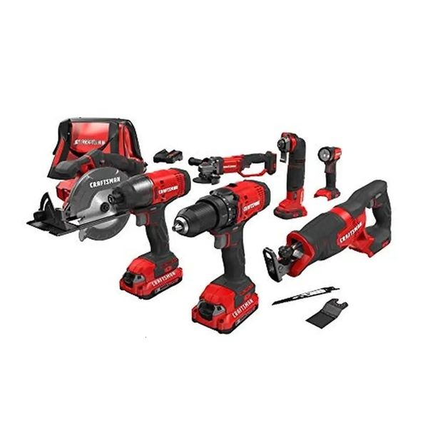 Cordless power tool set V20 combination kit with 2 batteries and charger drill-driver impact driver cyclic saw reciprocating 241114