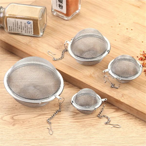 Stainless Steel Tea Infuser Sphere Locking Spice Tea Ball Strainer Mesh Infuser Tea Filter Strainers Kitchen Tools 20pcs LL