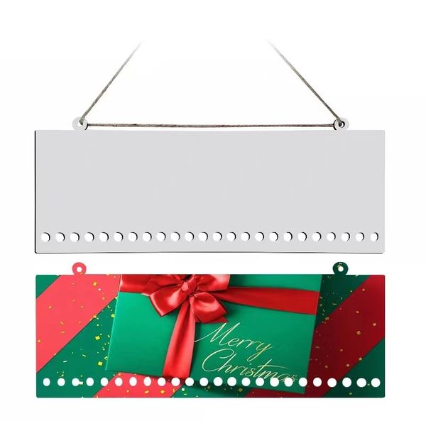 Customizable MDF Sublimation Candy Cane Holders for Christmas Countdown - Festive White Decor