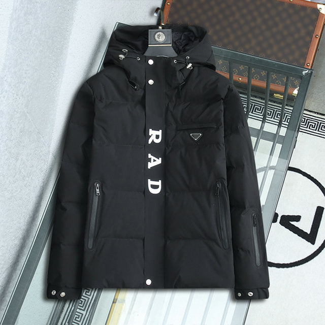 Designer Mens Down Jackets Luxurious Classic Embroidered Badge Womens Outerwear Iron triangle PRA.. coats Padded Hooded winter Jacket Parkas Coat Si