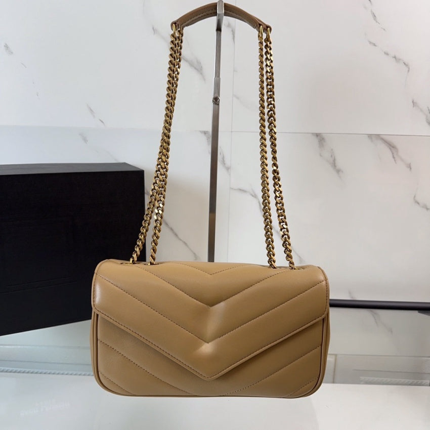 Top Quality Designer Bag Sheepskin Real Leather Shoulder Bag Workmanshi Quilted Fat Square Flap bag Women Handbag With Change Purse Gold Chain Cross