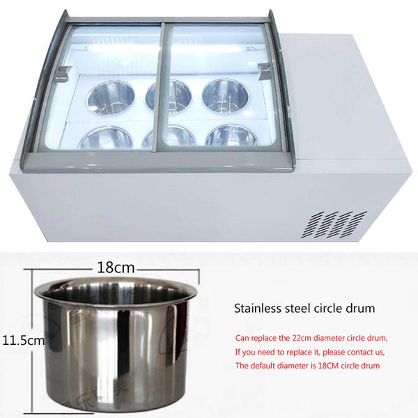 Commercial Glass Door Freezer Ice Cream Display Cabinet Popsicle Showcase Ice Porridge Refrigerator