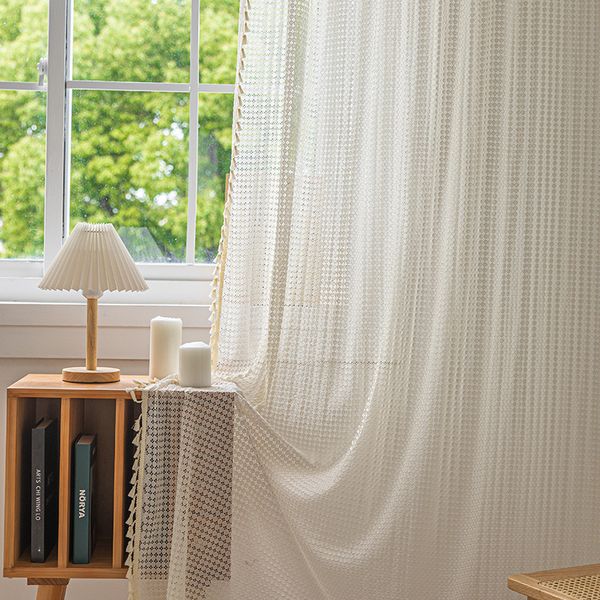 A885 Classic New Design White Chiffon Curtain for Enhanced Privacy with Natural Lighting
