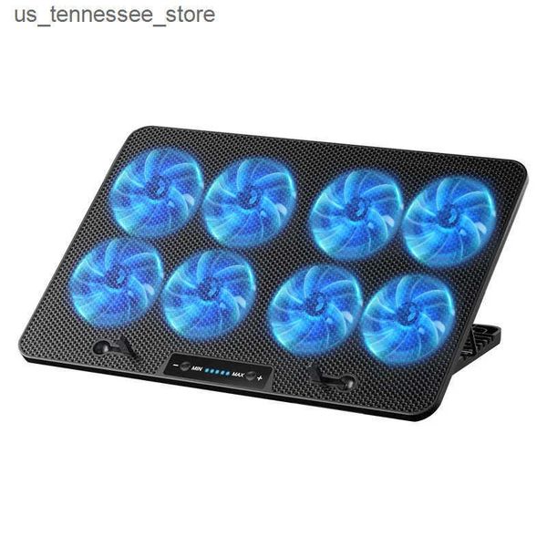 Laptop Cooling Pads Laptop Cooling Pad with 8 Fans Dual USB Port Foldable Laptop Cooler Base Notebook Stand Adjustable Speed For Heat Dissip