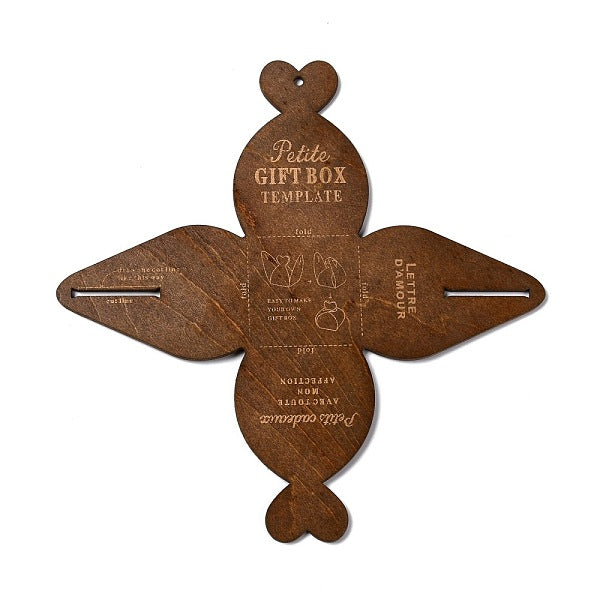 Plantilla de caja de regalo de corazón de diy de estilo retro