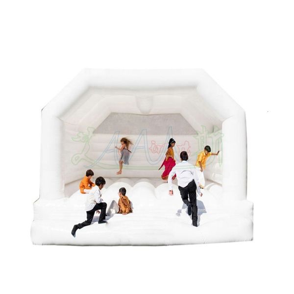 Small Inflatable White Wedding Recreation Bouncer Jumping House Trampolin Bouncy Castle Tent Rental For Garden Wedding
