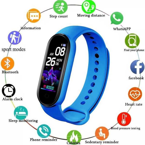 High Quality M5 Pro Smart Wah Men Wen Sports Fitness Wah Band Blood Pressure and Health Monitoring Bracelet Waterproof Smart Band O241114
