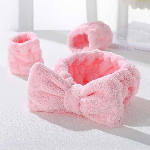 Headbands Facial headband and wristband set cute spa skincare headband and wrist towel for face makeup skincare z240831
