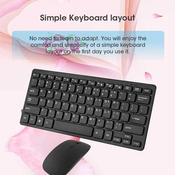 Keyboard Mouse Combos Mini Wireless Keyboard Mouse Set High-quality Keyboard With Multimedia Function Keys 1000 DPI Mouse For Computer Phone
