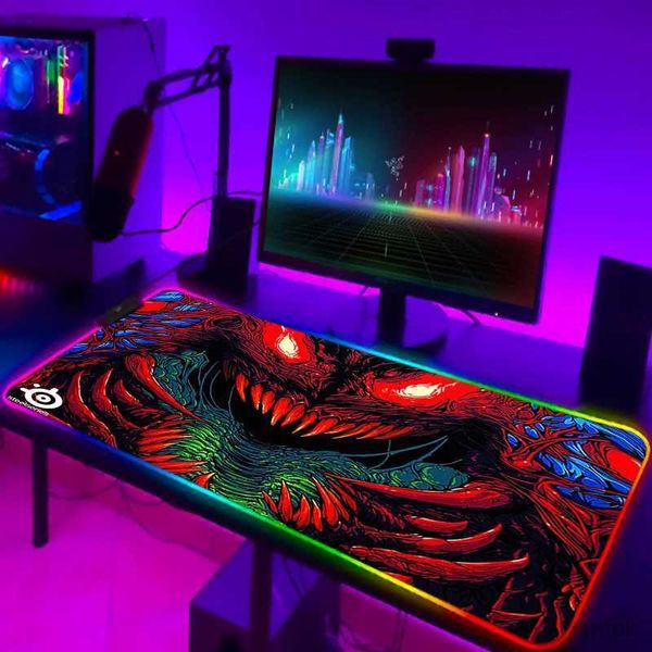 Mouse Pads Wrist Rests Rgb Mouse Pad Xxl Steelseries Laptop Mat Gaming Mousepad 900x400 Backlit Keyboard Gamer Girl Table Pads Deskpad Mause