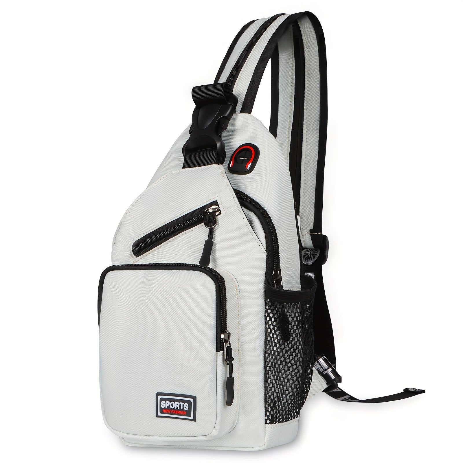 TEMU Messenger Shoulder Multi-functional Men's And Women's Backpack Chest Bag Travel Backpack With Headphone Hole