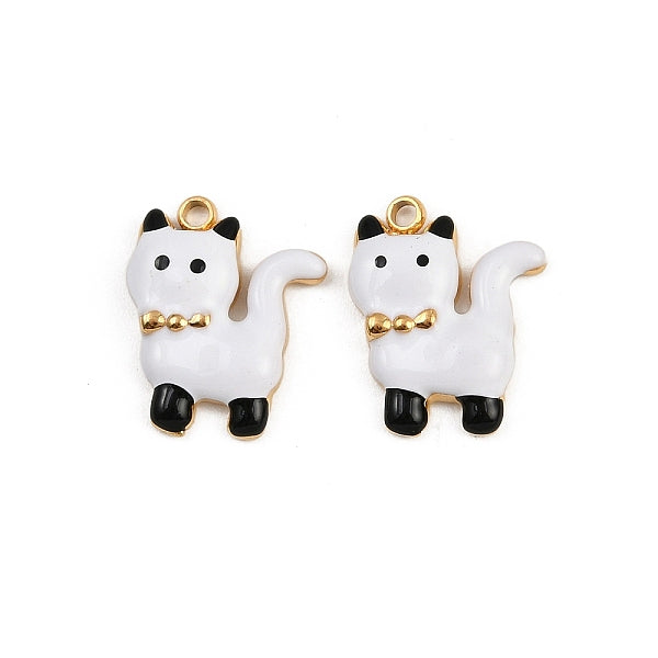 304 Edelstahl Emaille weiß Haustier Charms