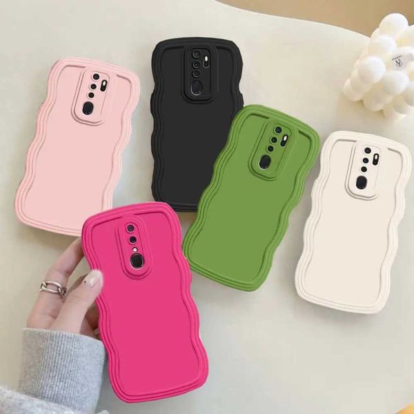 Redmi Note 8 Pro Candy Color Curly Wavy Bumper TPU Soft Phone Case Cover Cute Silicone Shockproof Lens Protection Capa Z250122