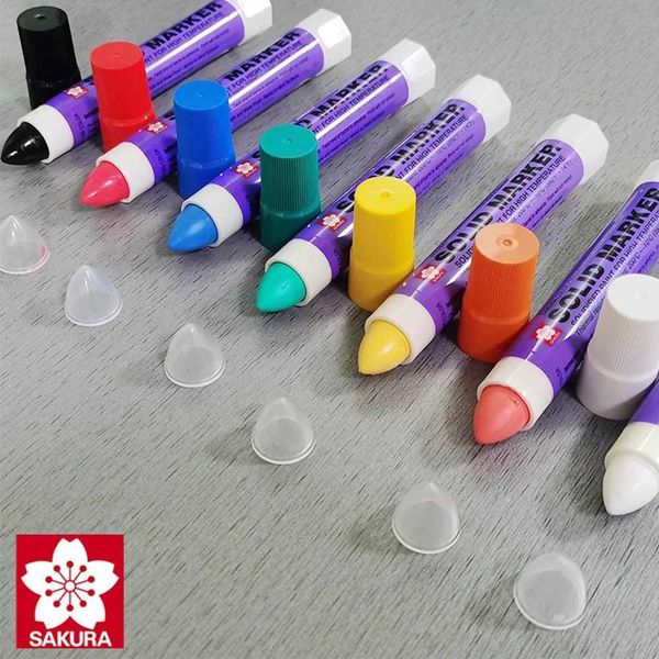Markers 8Pcs Japan Sakura Solid Marker Industrial Pen XSC Dry Can Write on Steel Plate Surface Multi-function Pen Permanent Stationary H2412