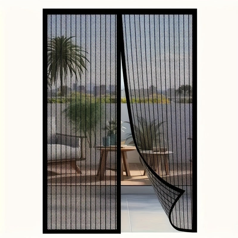 TEMU 1pc Contemporary Striped Soft Screen Curtain, Breathable & Proof, Magnetic Closure, Easy To Clean, Fits 36x82 Inch Doors, Polyester Material,