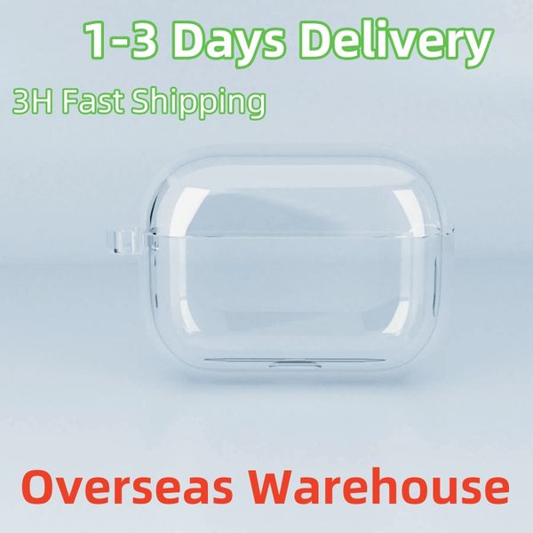 US EU Warehouse For Airpods pro 2 4 air pods 2 3 4 Earphones Bluetooth Headphone Accessories Solid Transparent Cover Wireless Charging Box S
