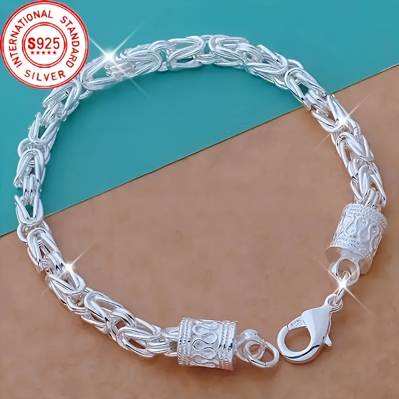 TEMU Bohemian Style 925 Sterling Silver Bracelet, Fashionable Gift Party , Elegant And Simple, Suitable For Daily Wear, Fashion Statement, Elegant