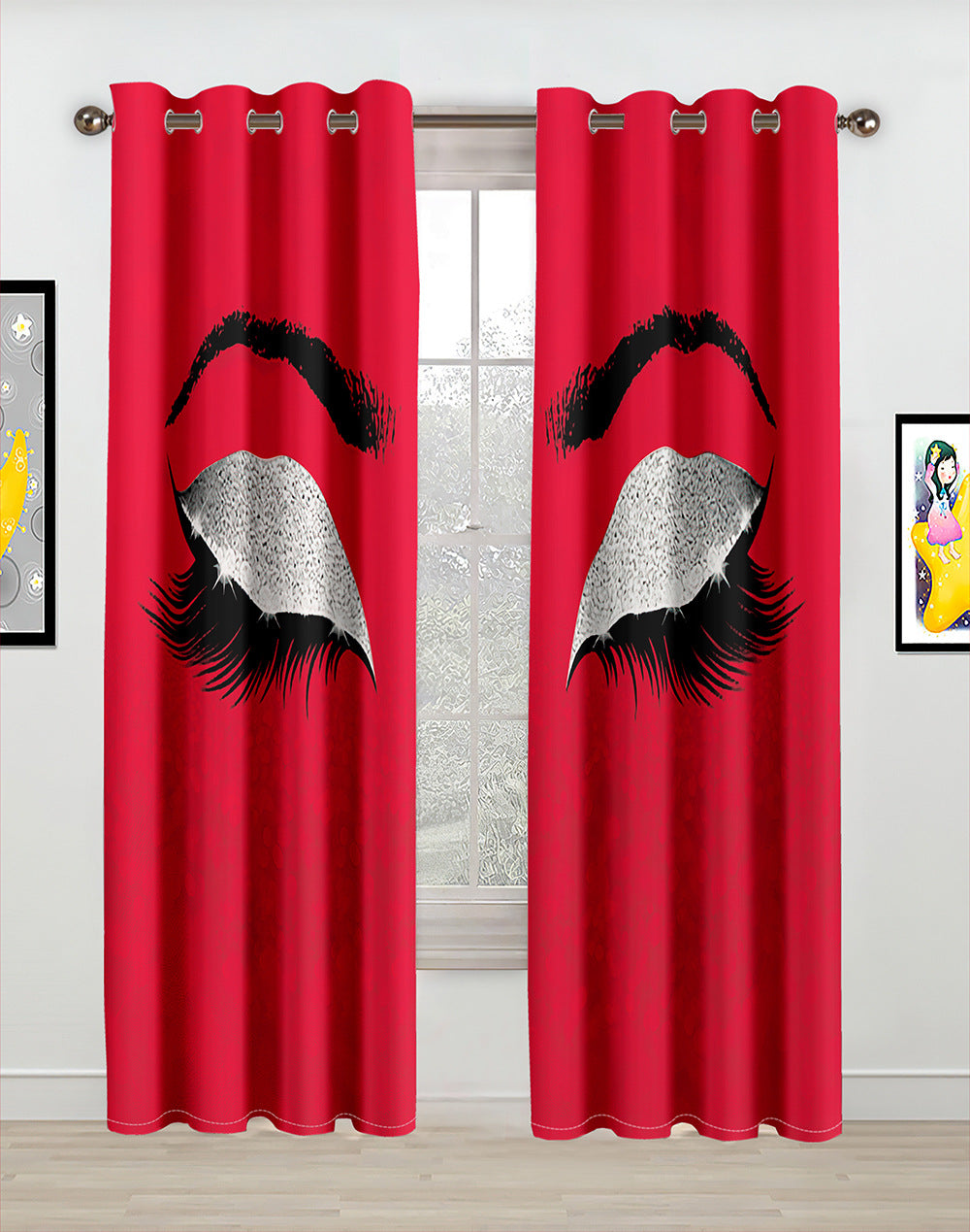 YL-37070 High-precision Customized 3D Curtain Printing Finished Landscape Wave Curtain Blackout Curtain