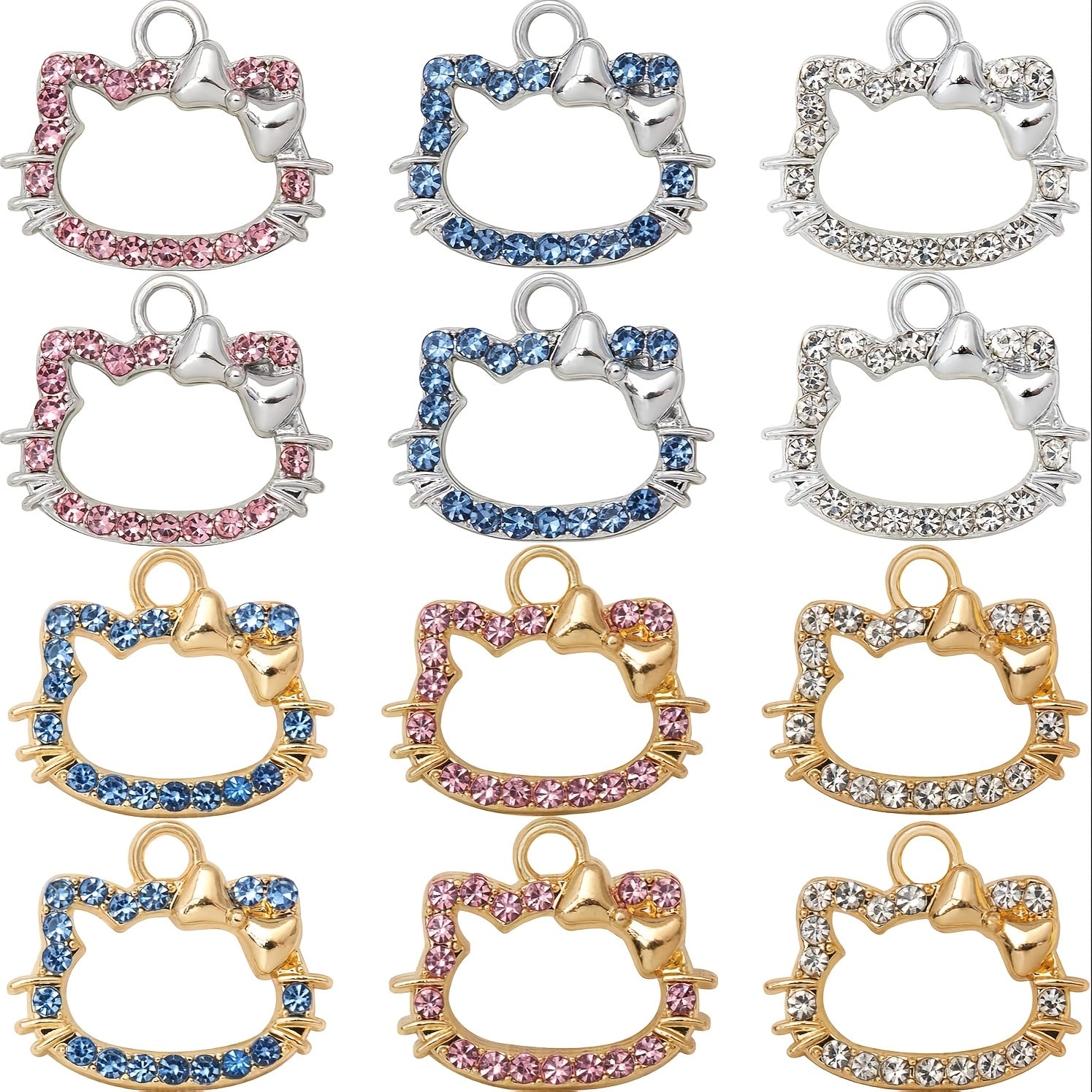TEMU 12pcs Cat Charms For Earrings, Bracelets, Pendants, Necklaces, Stitch Markers, Crafts, Animal Charms For Jewelry Making And Crafting