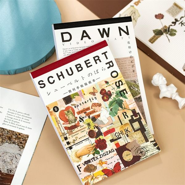 Adhesive Stickers Yoofun 50sheets Magazine Sticker Book Washi Paper Journal DIY Material Decoration Stickers Memo Pad Scrapbooking Ins Stati