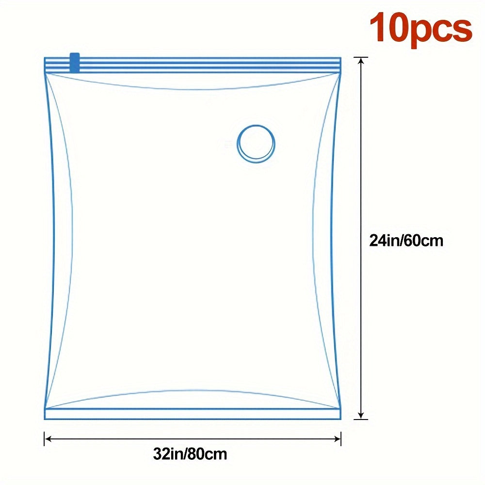 TEMU 10pcs Premium Vacuum Storage Bags Save 85% Space - Vacuum Seal Bags For Comforters And Blankets, Bedding, Seal For Closet Storage