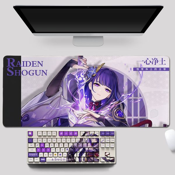 Genshin Impact Theme RAIDEN SHOGUN Pbt Material Keycaps 108 Keys Set for Mechanical Keyboard Oem Profile Only KeyCaps