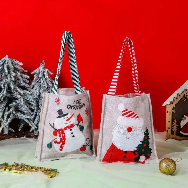 Decorations Christmas Cloth Handbag Santa Claus Children Candy Bags For Home Festival Party 0719
