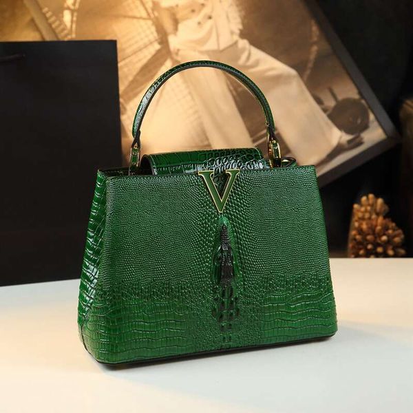 Genuine Leather Women&#039;s Handbags Niche Original Lady Shell Bag Crocodile Pattern 2024 New Shoulder Messenger Bags