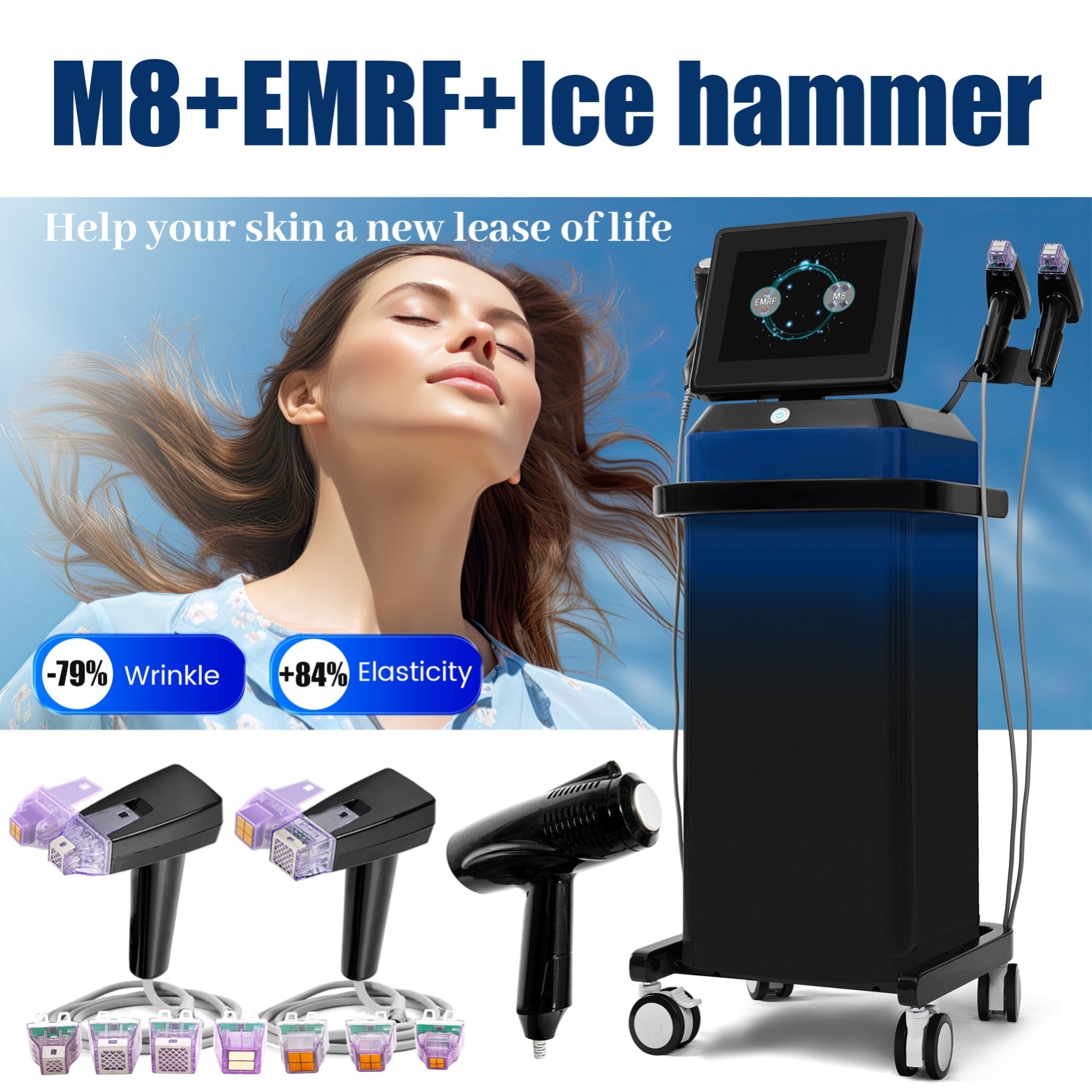 RF Microneedling Facial Device for Skin Resurfacing Pore Minimizing and Non-Invasive Anti-Aging Care