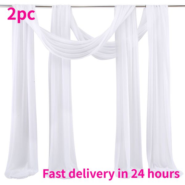 Other Event Party Supplies 2pc Wedding Arch Drape Chiffon Fabric Draping Curtain Drapery Birthday Ceremony Reception Hanging Wall Decoration